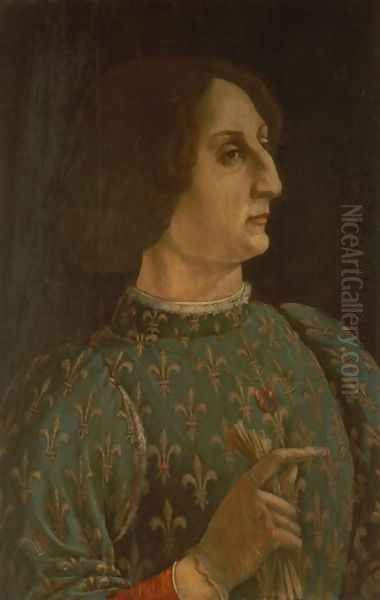 Portrait of Galeazzo Mario Sforza 1444-76 c.1471 Oil Painting by Piero del Pollaiolo