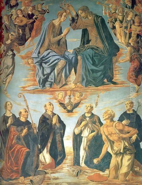 Coronation Of The Virgin Detail 1483 Oil Painting by Piero del Pollaiolo