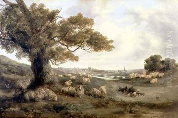 View of Norwich, 1849 Oil Painting by Alfred Priest