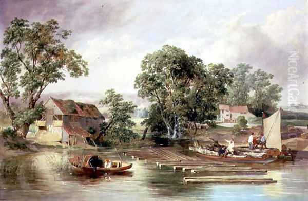 Taverham Paper Mill, Norfolk, 1839 Oil Painting by Alfred Priest