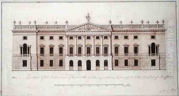 Wentworth Castle, design for the south front, c.1760 Oil Painting by John Platt