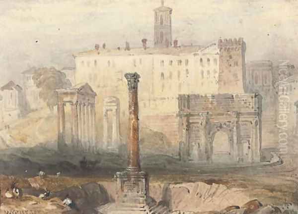 The Forum, Rome Oil Painting by William Purser