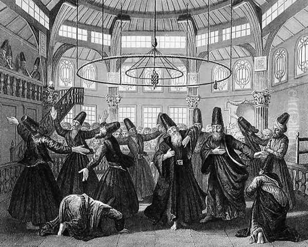 The Dance of the Dervishes, engraved by W. Forrest, from World Religion, published by A. Fullarton and Co. Oil Painting by Picart