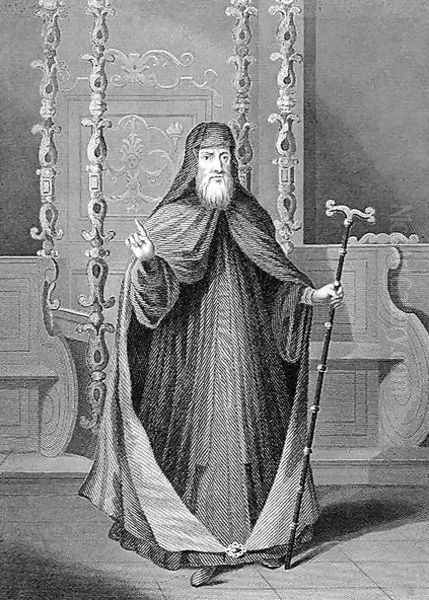 The Greek Patriarch of Constantinople, 18th century, engraved by C. Holl, from World Religion, published by A. Fullarton and Co. Oil Painting by Picart