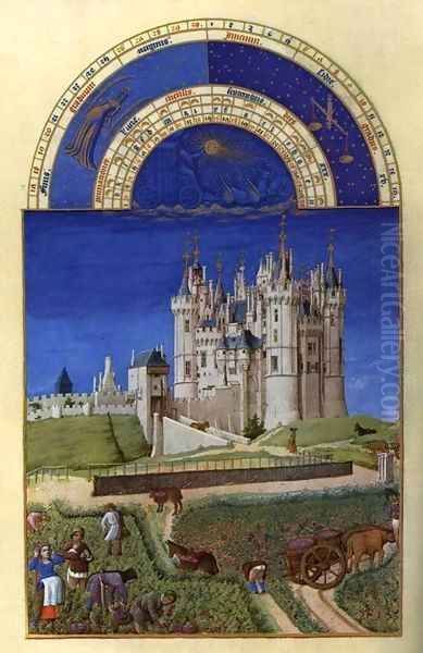 Les tres riches heures du Duc de Berry Septembre (September) Oil Painting by Harry J. Pearson