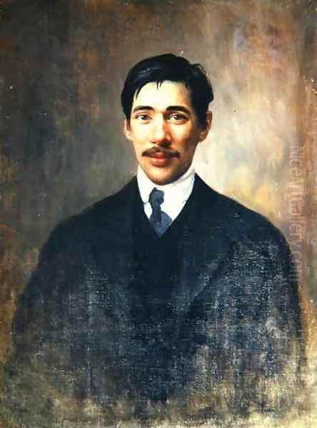 Portrait of Korney Chukowsky, c.1909 Oil Painting by Ivan Kirillovich Parkhomenko