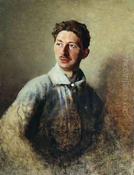 Portrait of the poet Sergey Gorodetsky 1884-1967 1909 Oil Painting by Ivan Kirillovich Parkhomenko