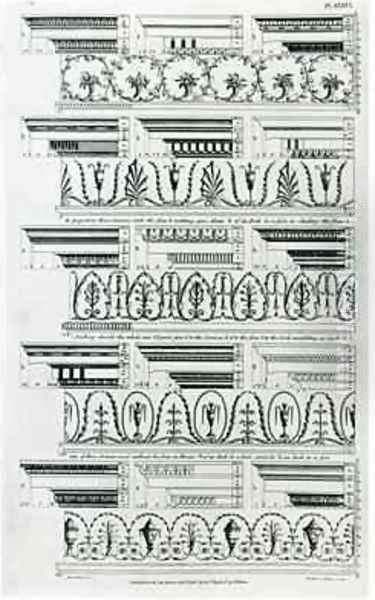 Designs for Cornices published in 1788 by William Pain Oil Painting by William Pain