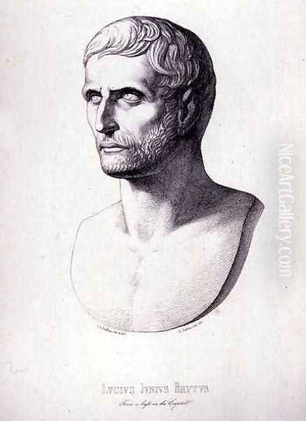 Portrait of Lucius Junius Brutus, engraved by B.Barloccini, 1849 Oil Painting by C.C Perkins