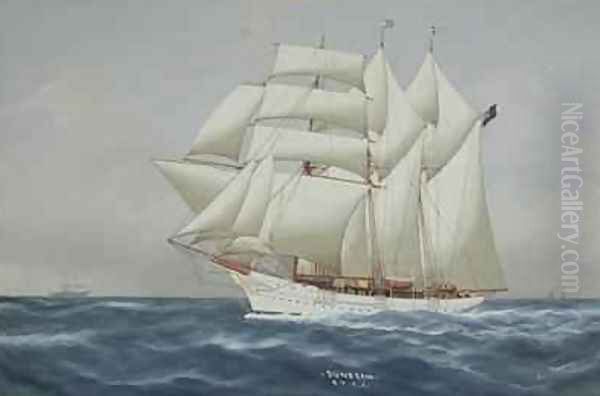 The Sunbeam under Full Sail Oil Painting by L. Papaluca