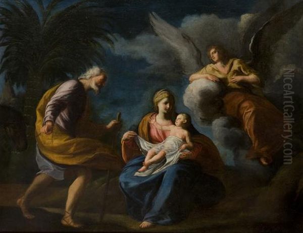 Riposo Durante La Fuga In Egitto Oil Painting by Carlo Maratta or Maratti