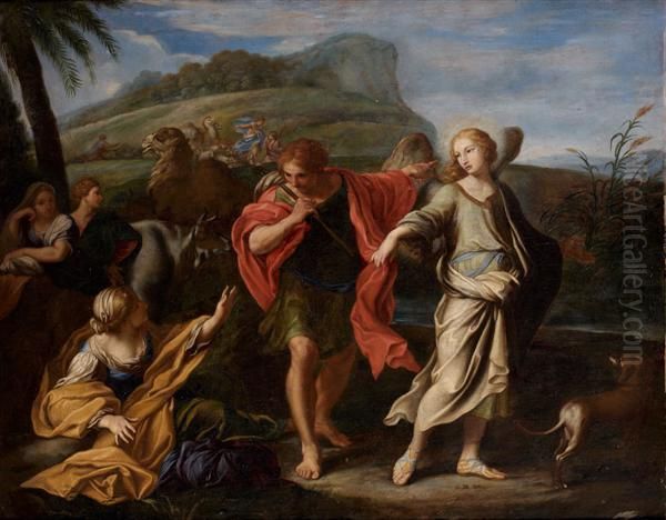 Le Depart De Tobie Oil Painting by Carlo Maratta or Maratti