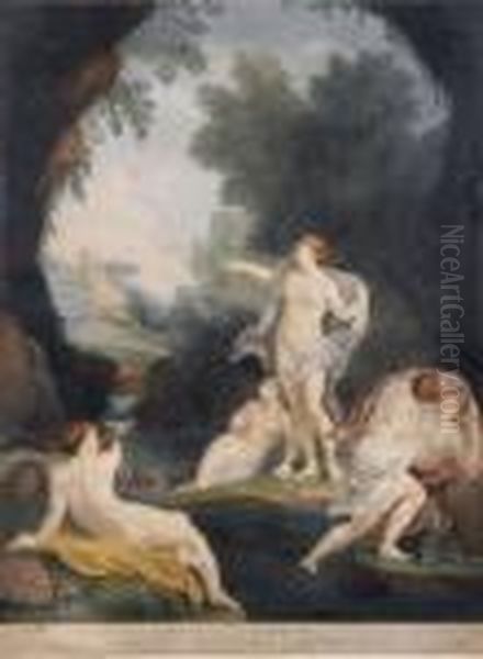 Diana And Acteon Oil Painting by Carlo Maratta or Maratti