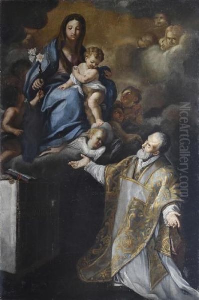 Apparizione Della Vergine A San Filippo Neri Oil Painting by Carlo Maratta or Maratti