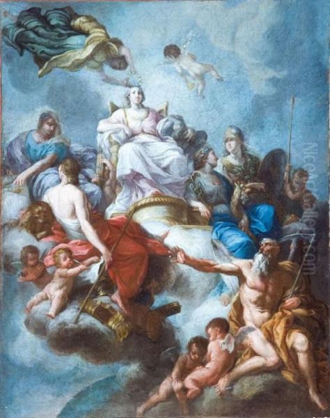 Trionfo Della Clemenza Divina Oil Painting by Carlo Maratta or Maratti