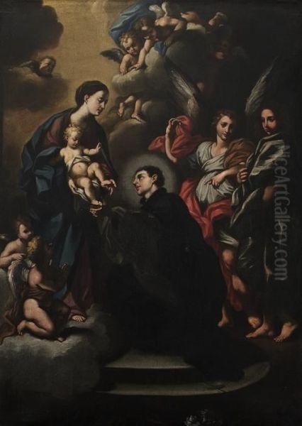 Apparizione Della Madonna Con Il Bambino A San Stanislaokostka Oil Painting by Carlo Maratta or Maratti