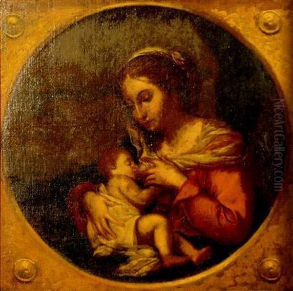 Madonna And Child Oil Painting by Carlo Maratta or Maratti