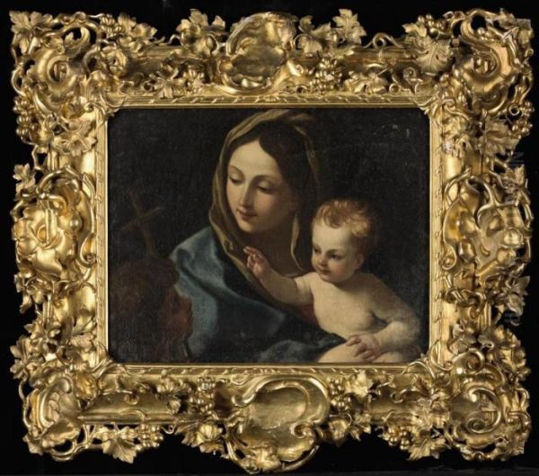 The Madonna And Child With The Infant Saint John The Baptist Oil Painting by Carlo Maratta or Maratti