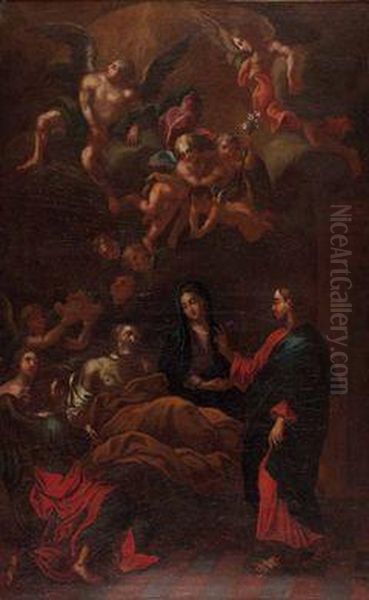 Der Tod Des Hl. Josef Mit Maria Und Jesus Oil Painting by Carlo Maratta or Maratti