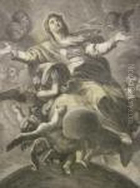 Assunzione Di Maria Vergine Oil Painting by Carlo Maratta or Maratti