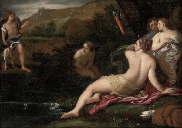 Diana And Actaeon Oil Painting by Carlo Maratta or Maratti