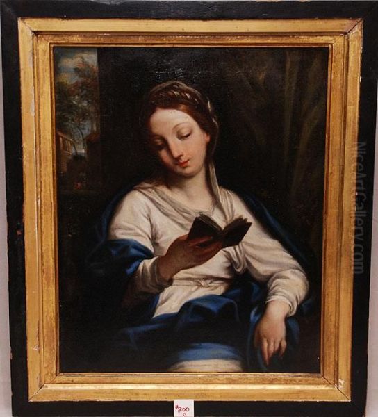 Women Reading Oil Painting by Carlo Maratta or Maratti