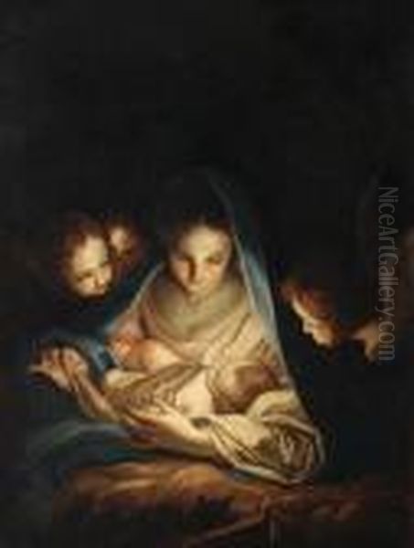 Die Heilige Nacht Oil Painting by Carlo Maratta or Maratti