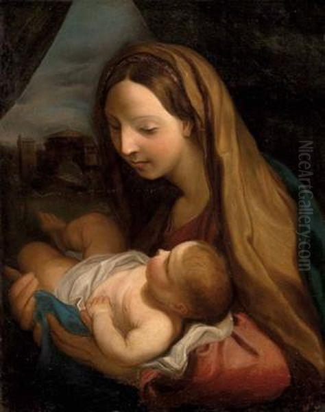 Maria Mit Kind Oil Painting by Carlo Maratta or Maratti