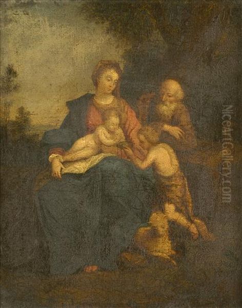 The Holyfamily With The Infant St. John Oil Painting by Carlo Maratta or Maratti