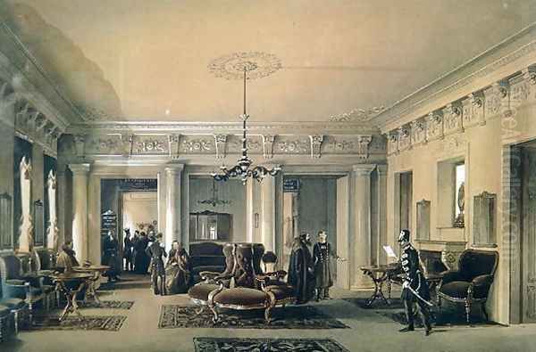 The Waiting Room of the Stagecoach Station in St. Petersburg, 1848 Oil Painting by Luigi (Ludwig Osipovich) Premazzi