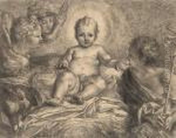 Infant Jesus Oil Painting by Carlo Maratta or Maratti