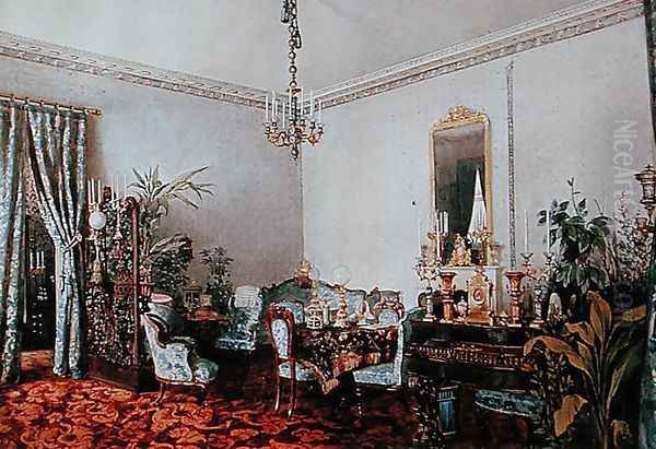 Varvara Obreskoffs Salon, 1848 Oil Painting by Luigi (Ludwig Osipovich) Premazzi