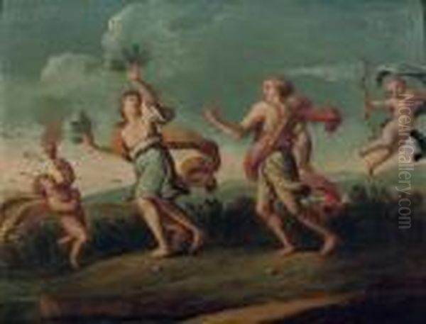 Apollo And Daphne Oil Painting by Carlo Maratta or Maratti