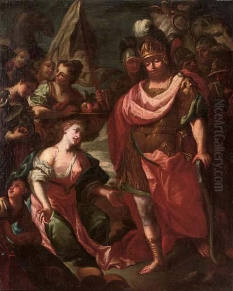 The Family Of Darius Before Alexander Oil Painting by Carlo Maratta or Maratti