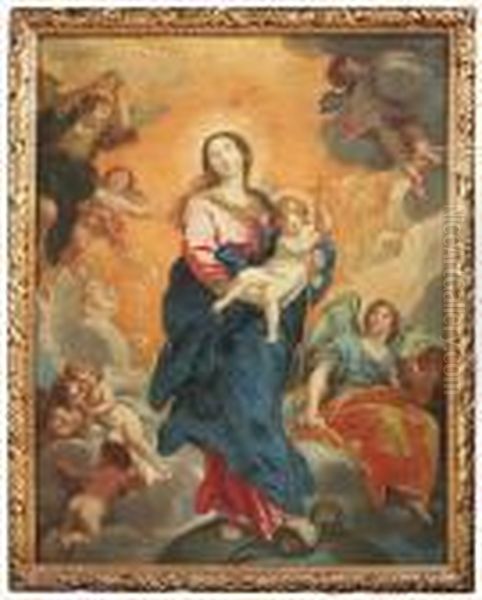 Immaculate Conception. Oil/canvas/canvas Oil Painting by Carlo Maratta or Maratti