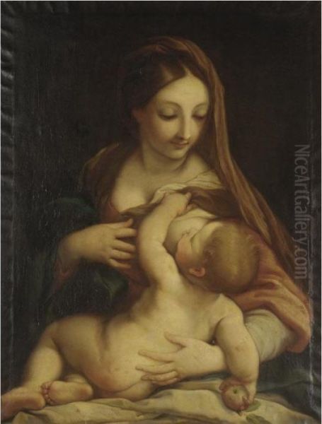 The Madonna And Child Oil Painting by Carlo Maratta or Maratti