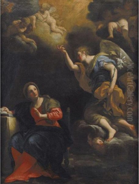 The Annunciation Oil Painting by Carlo Maratta or Maratti