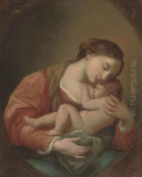 The Madonna And Child Oil Painting by Carlo Maratta or Maratti