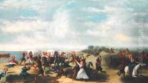 The Fort Dearborn Massacre on the 15th August, 1812 Oil Painting by Samuel Page