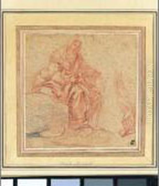 Study For A Madonna And Child In The Clouds Oil Painting by Carlo Maratta or Maratti