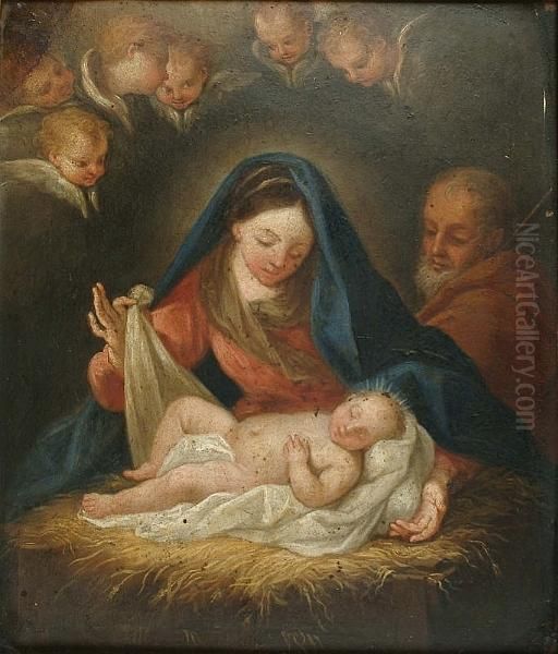 Mary And Infant Jesus Oil Painting by Carlo Maratta or Maratti