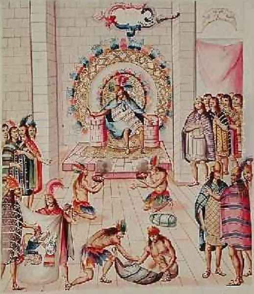 Tome 3 fol.129 Offerings to the King, from Teatro de la Nueva Espana, 1640 Oil Painting by Panes