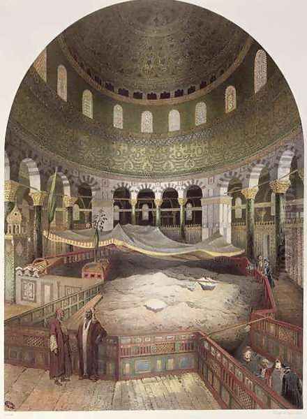 Interior of the Mosque of Omar, illustration from Souvenirs de Jerusalem by Contre-Amiral Paris, engraved by Hubert Clerget 1818-99 and Jules Gaildrau 1816-98 Oil Painting by Paris