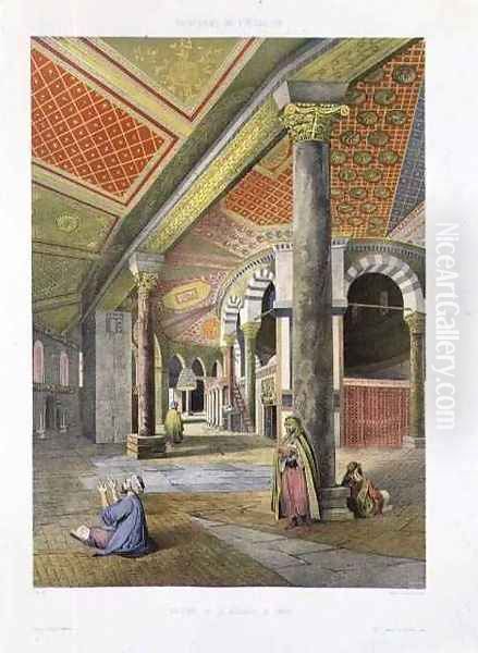 The Gallery of the Mosque of Omar, from Souvenirs of Jerusalem, engraved by Charles Claude Bachelier fl.1830-60 and Albert Adam b.1833, 1861 Oil Painting by Paris