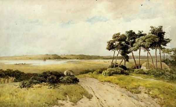 Across the heath to the river Oil Painting by Thomas Pyne