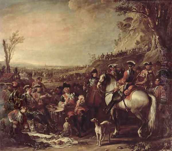 Mounted Dragoons of the Kings Household, 1737 Oil Painting by Charles Parrocel