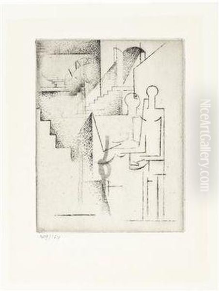 Le Blanc Et Le Noir Oil Painting by Louis Marcoussis