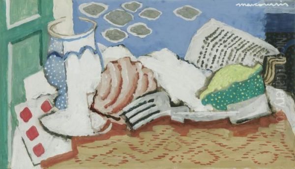 Nature Morte Au Journal Oil Painting by Louis Marcoussis