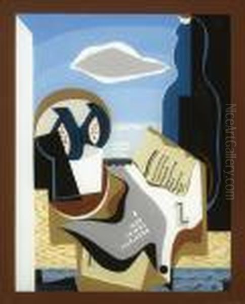 Composition A L'oiseau Oil Painting by Louis Marcoussis