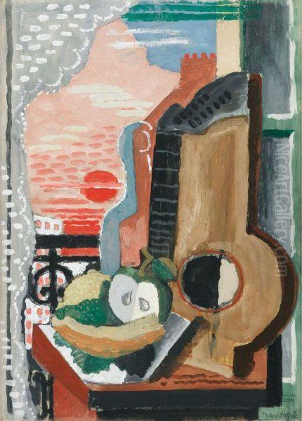 Nature Morte Devant La Fenetre Oil Painting by Louis Marcoussis